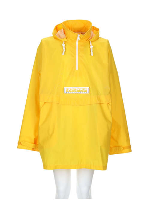 Half-Zip Yellow Sports Jacket with Adjustable Hood