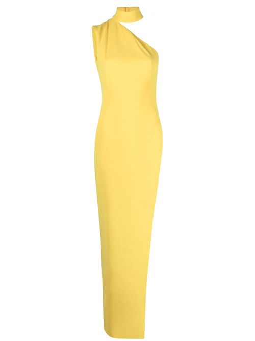One-shoulder side-slit dress - Yellow
