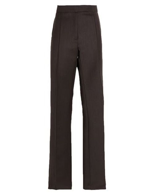 Woman Pants Dark brown Size 6 Polyester, Virgin Wool