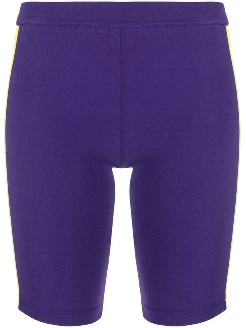 High-waist logo-tape shorts - Purple