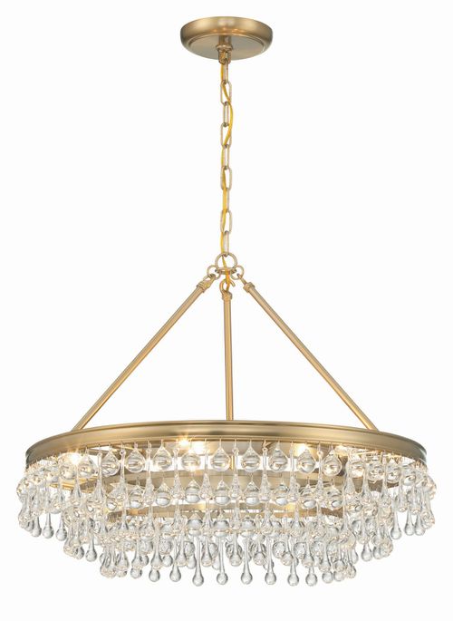 Vibrant Gold Six Light Chandelier from the Calypso Collection