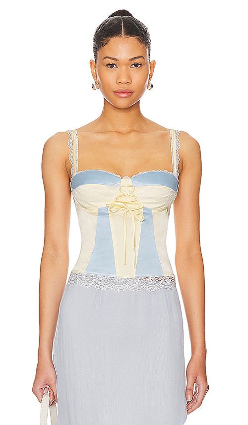 MORE TO COME OBERTEIL ARIYA in Ivory,Baby Blue. Größe XL. Also in L