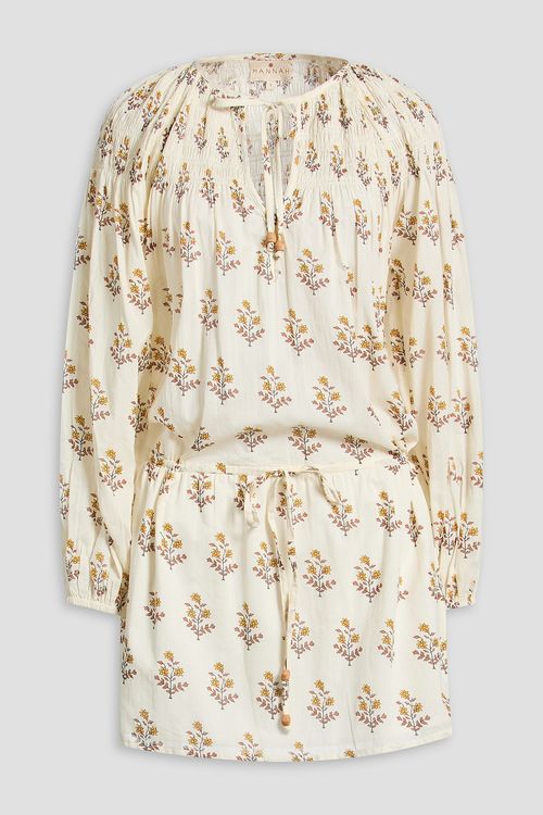 Maya floral-print cotton-voile mini dress - White - 00