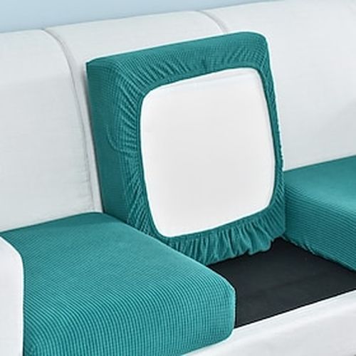 Stretch Sofa seat Cushion Cover Slipcover Elastic Couch Armchair Loveseat 3 Seater Grey Plain Solid Soft Durable Washable