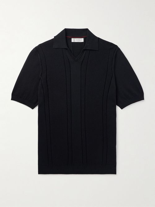 Men - Honeycomb-Knit Cotton Polo Shirt