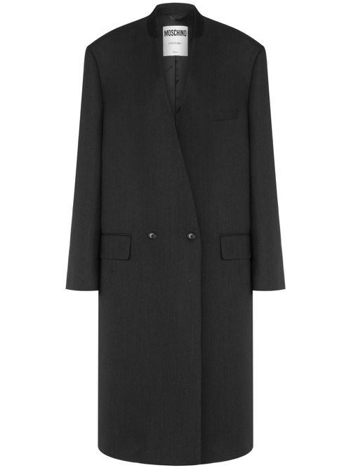 Single breasted virgin wool coat - Grey