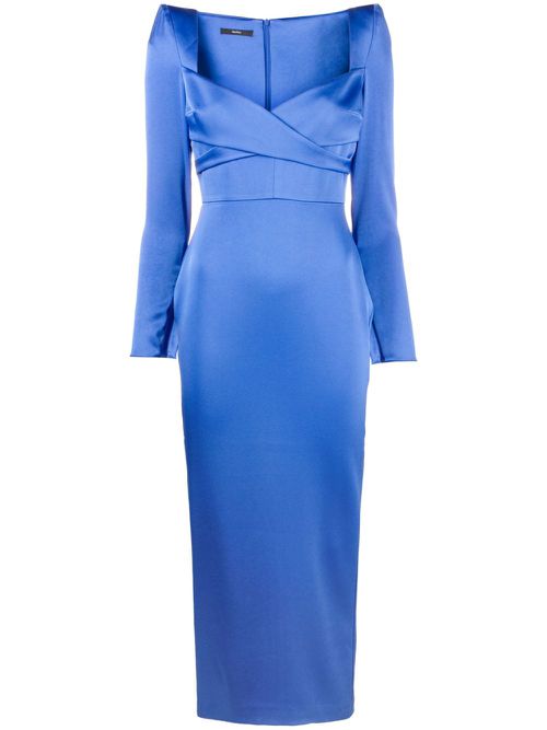 Alex Perry Linden satijnen midi-jurk - Blauw