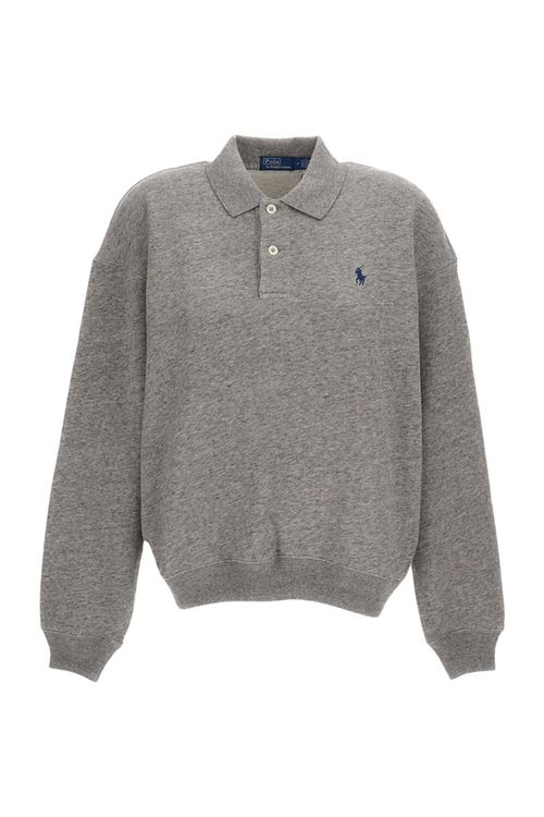 Grey logo Shirt Collar Sweatshirt
