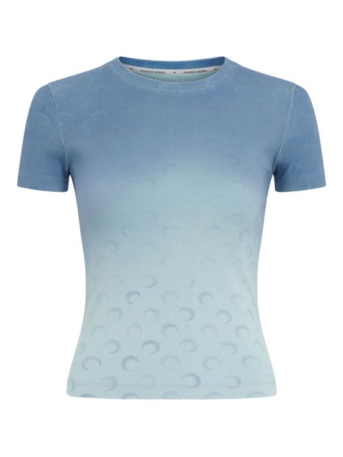 Marine Serre Crescent Moon-print T-shirt - Blue