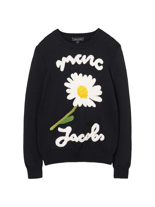 Women's Marc Is Joy Jacquard Merino Wool Sweater - Black