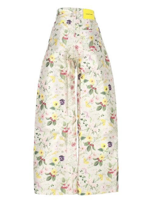 Floral-print trousers - White