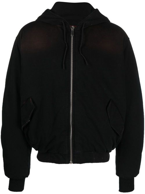 Zip-up padded hooded jacket - Black