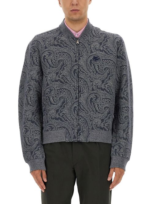 Jacquard Bomber Jacket With Logo