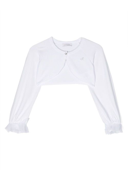 Crystal-embellished cropped cardigan - White