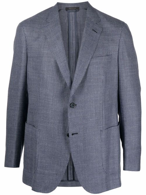 Houndstooth single-breasted blazer - 0000
