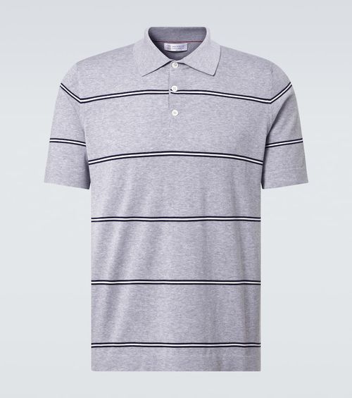 Striped cotton polo shirt