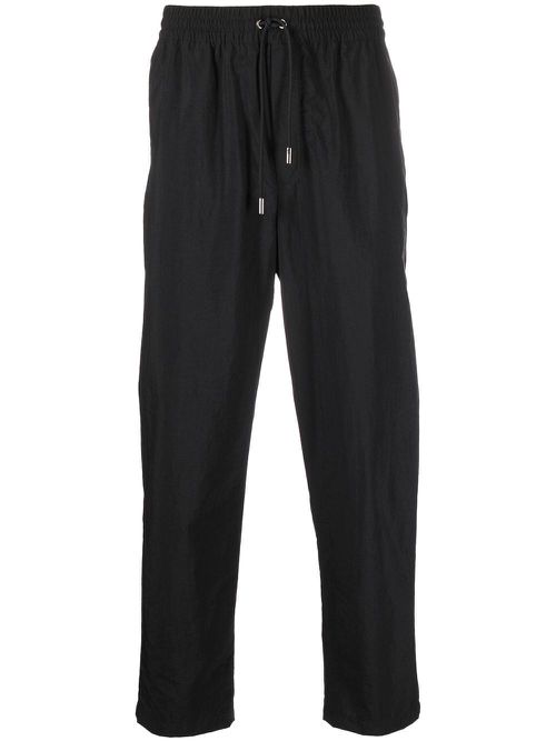 Drawstring straight-leg trousers - Black