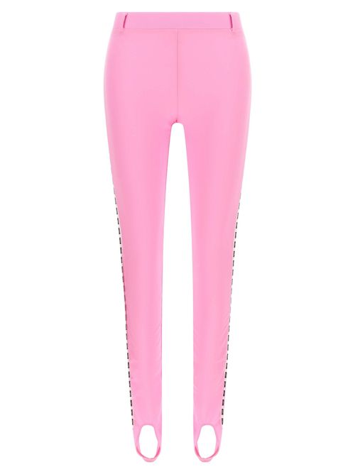 Logo-Striped Stretch Lycra Leggings — Pink