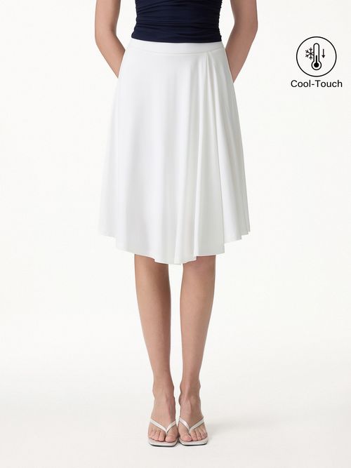 CoolTouch Ponte Midi Circle Skirt - White