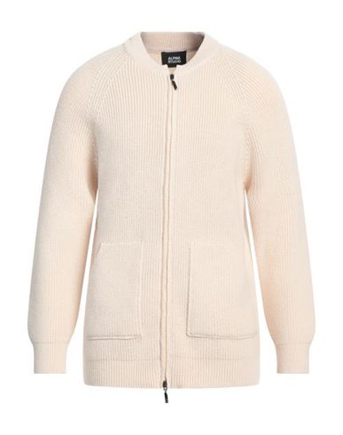 Alpha Studio Man Cardigan Cream Size 40 Wool, Polypropylene