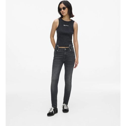 Kl Jeans - Hoch Geschnittene Skinny-jeans Mit Cut-out, Damen, Gewaschenes Schwarz, Größe
