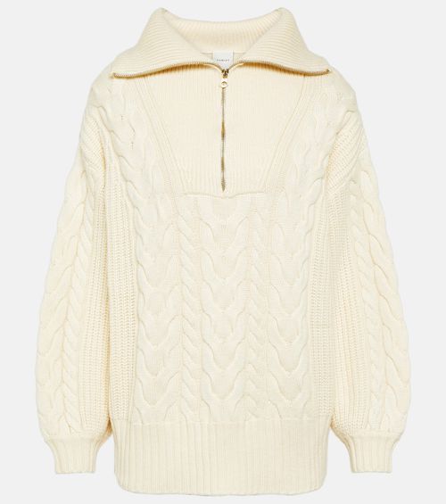 Daria cable-knit half-zip sweater