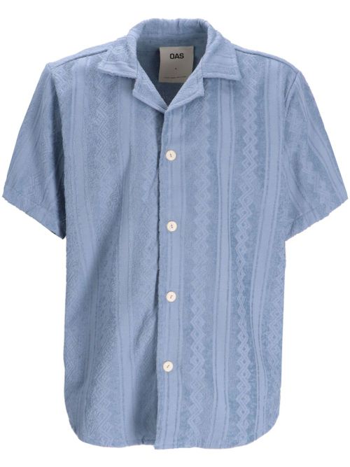 Patterned terry-cloth shirt - Blue