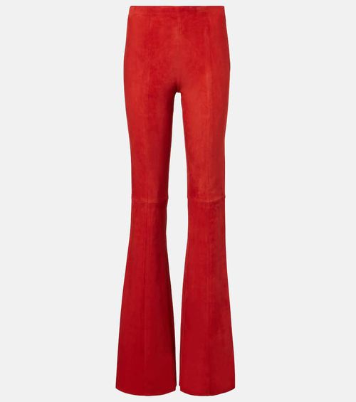 Gege high-rise suede flared pants