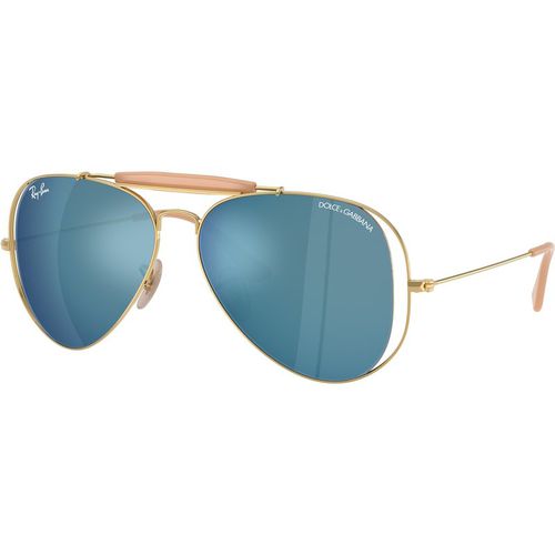 Ray - Ban Unisex Ray - Ban x DOLCE&GABBANA RB3029M 001/55 Gafas de sol Metal Oro Azul Piloto Espejo