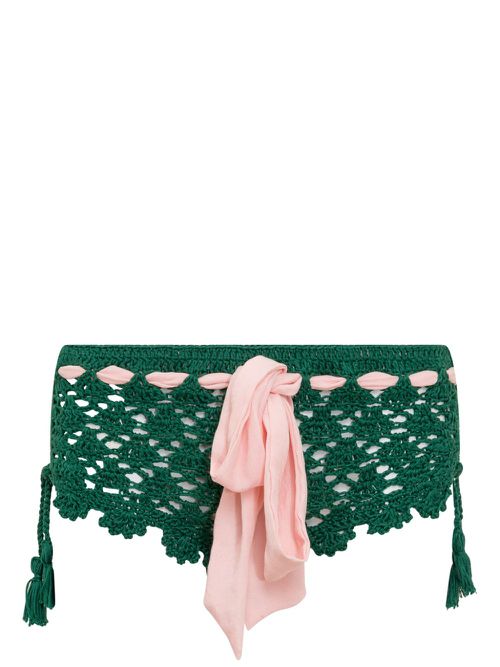 Crochet-knit briefs - Green