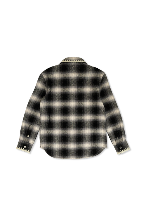 Checked Shirt With Logo, Unisex, Grey