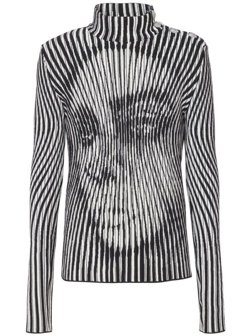 Face-motif knit jumper - Black