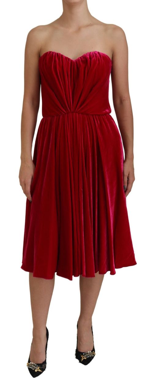 Strapless A-Line Dress — Red