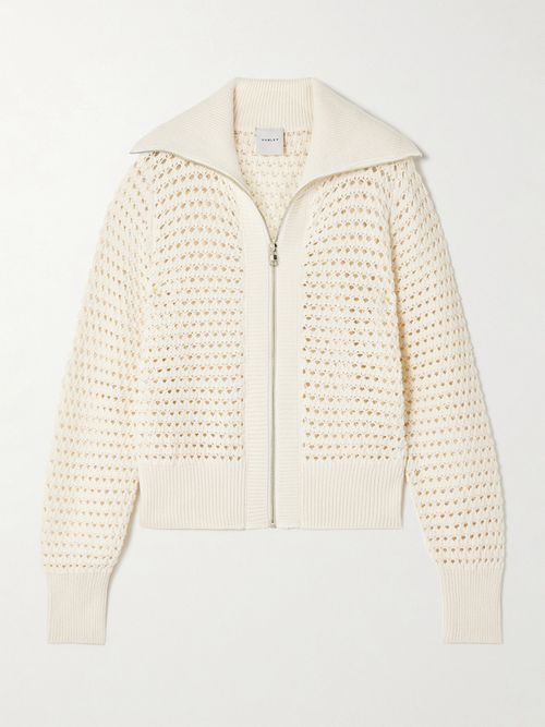 Eloise Pointelle-knit Cotton Cardigan - Cream