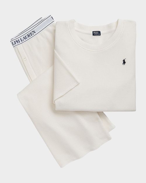 Short-Sleeve Top Straight-Leg Pant Set