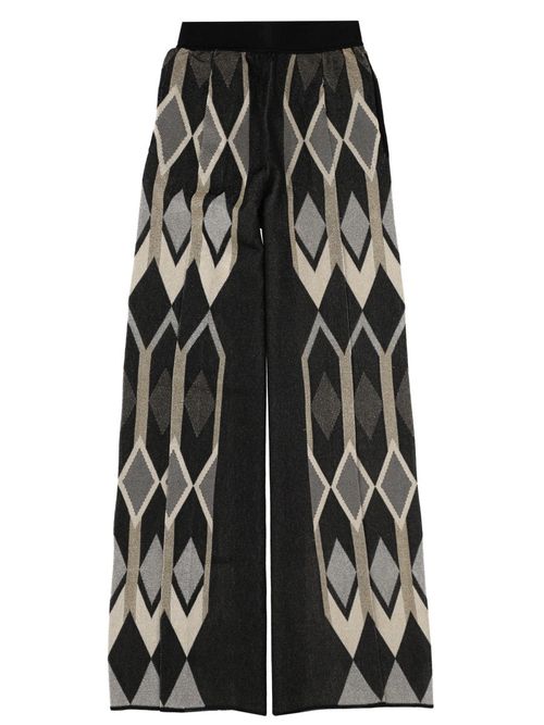 Circus Hotel Pants With Geometric Lamé Jacquard Design