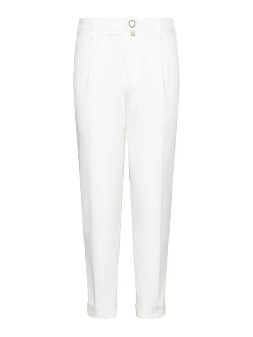 White Stretch Cotton Chino Trousers