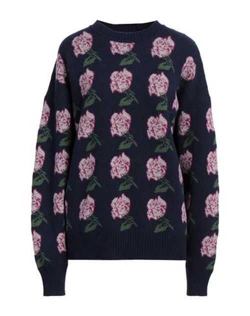 Msgm Woman Sweater Navy Size L Wool, Polyamide