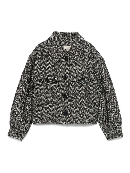 Herringbone-pattern jacket - Black