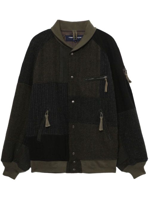 Patchwork multiple-pocket bomber jacket - Green
