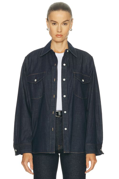 Jenni Kayne Colt Shirt in Dark Denim - Blue. XS also in S, M