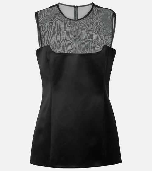 Sasmo silk-paneled satin top