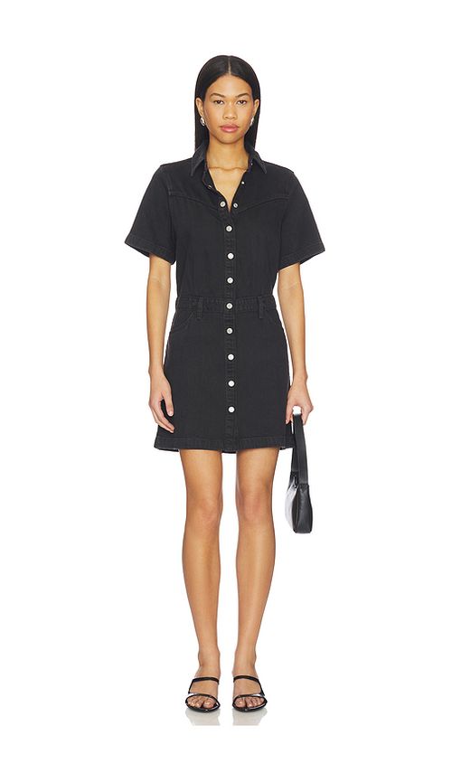 LEVI'S Short Sleeve Logan Western Dress in Black. S. Also in XS, M