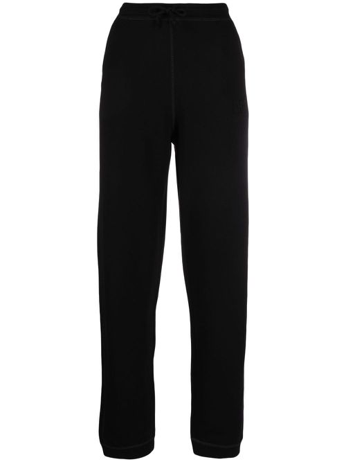 Embroidered-logo track pants - Black