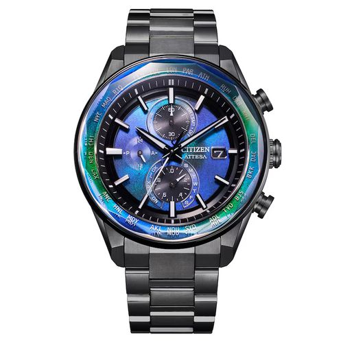 Attesa Special Edition Perpetual Alarm World Time Chronograph GMT Mens Watch AT8314-53L