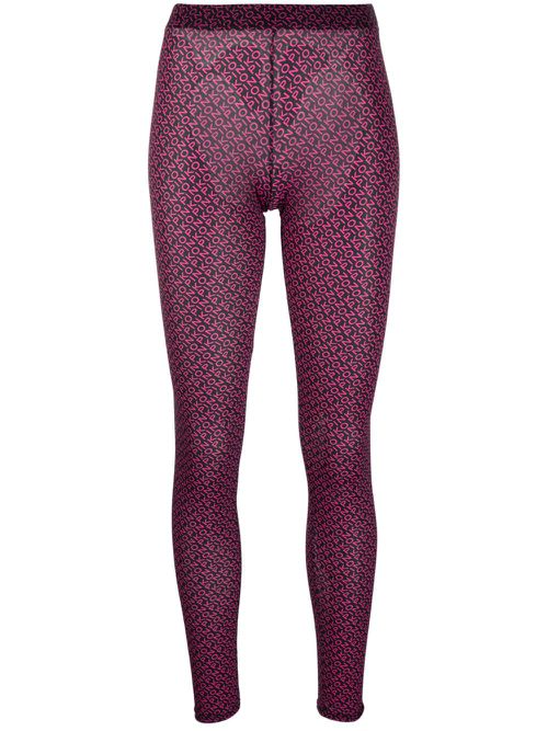 Logo-print pattern leggings - Black