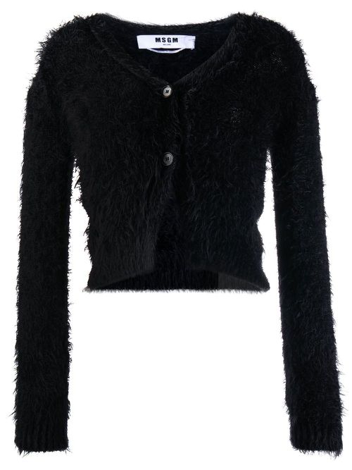 Long-sleeve knitted cardigan - Black