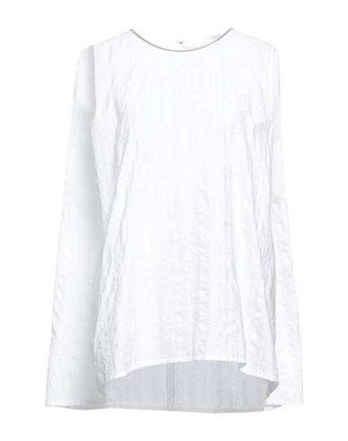 Woman Top White Size 2 Cotton, Silk