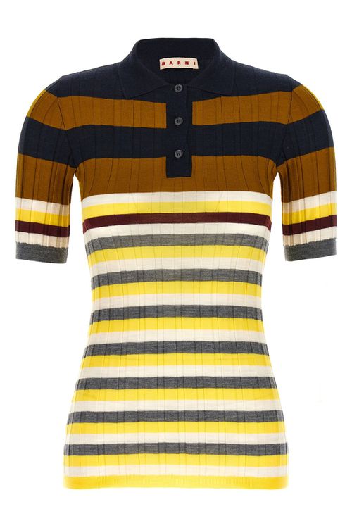 Ribbed Wool Polo Shirt