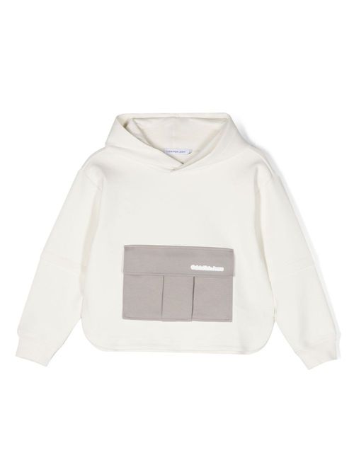 Logo-patch stretch-cotton hoodie - Neutrals